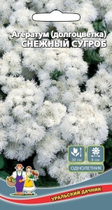 Цветы Агератум Снежный Сугроб (долгоцветка)